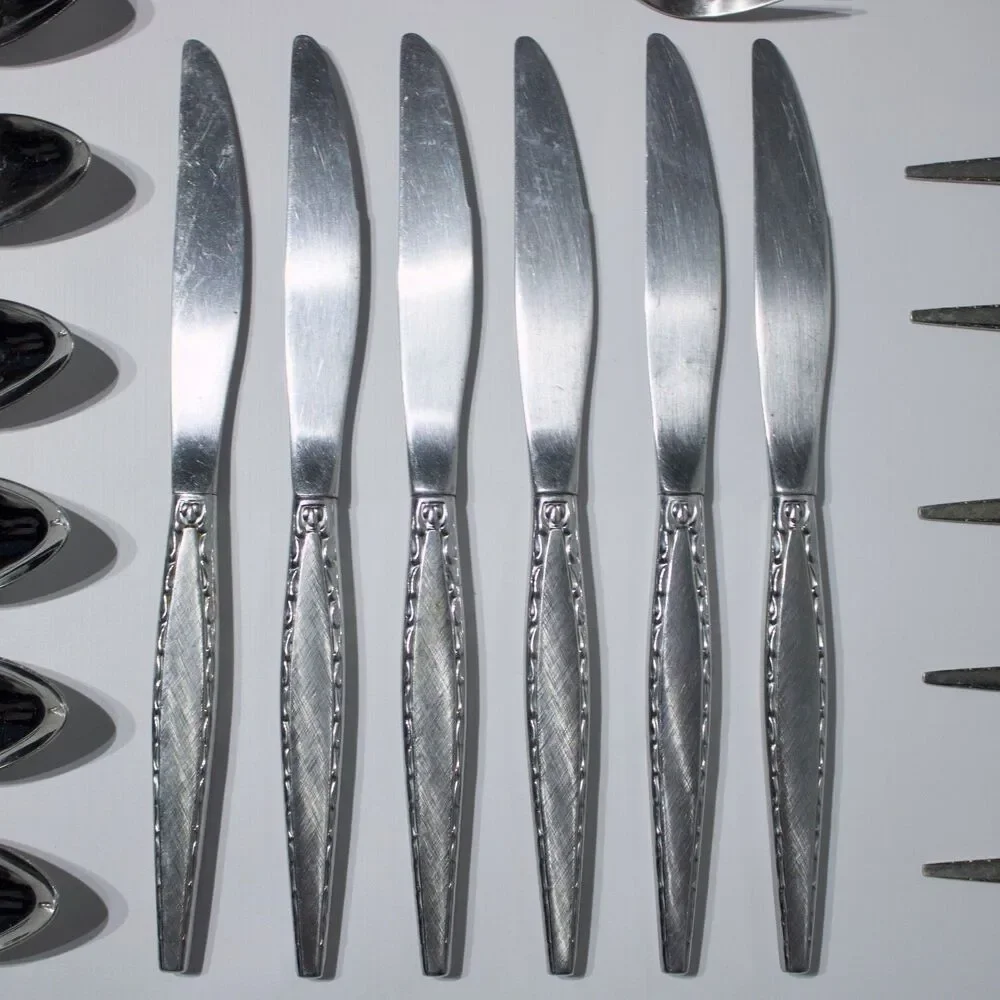Vintage Mid Century Community Oneida Venetia Stainless Steel Flatware 46 Pieces